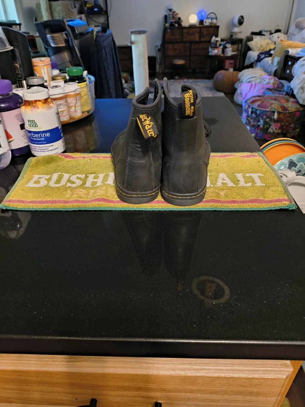 Dr. Martens Black Leather Lace-Up Boots - Picture 2 of 7